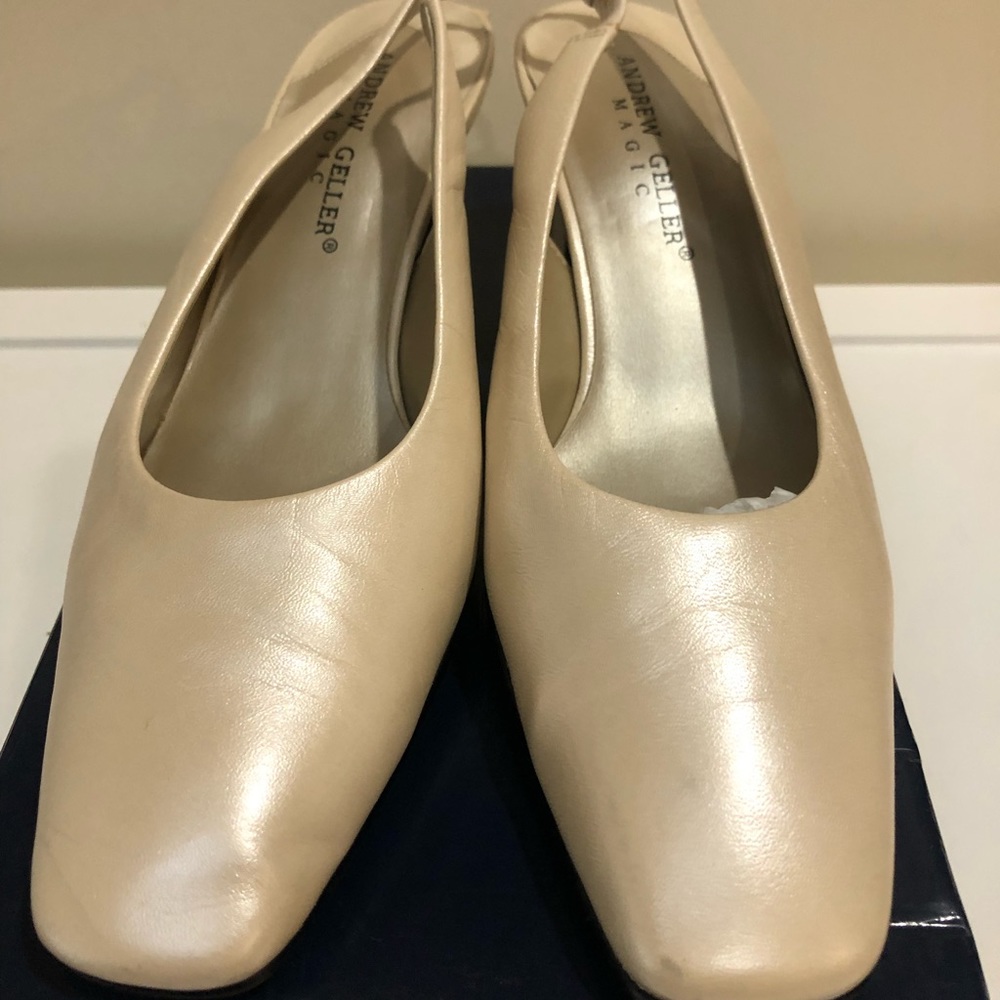 Andrew Geller Square Toe Slingbacks Heels